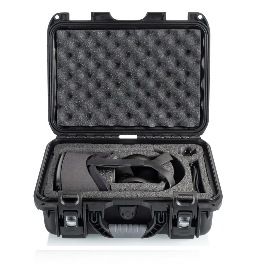 Waterproof and Dustproof Case with Custom Cut Foam Designed for Oculus Quest All-in-One VR Headset (Indent Basis)