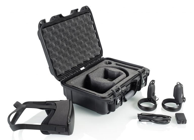 Waterproof and Dustproof Case with Custom Cut Foam Designed for Oculus Quest All-in-One VR Headset (Indent Basis)